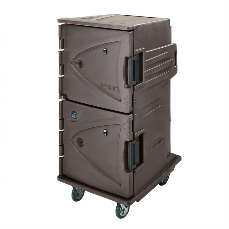 Product image #1 for Cambro Camtherm Tall Profile Electric Hot Holding Cart with Double Doors, Granite Sand