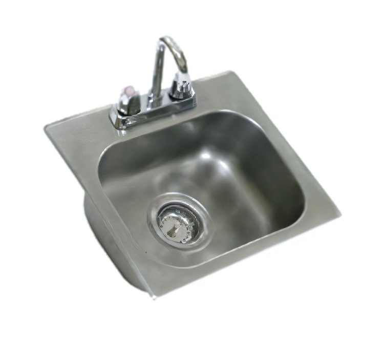 Product image #1 for Eagle Group Self-Rimming Drop-In Sink with Faucet and Basket Drain, 1-Compartment, 14 x 10 x 5 Inch Bowl