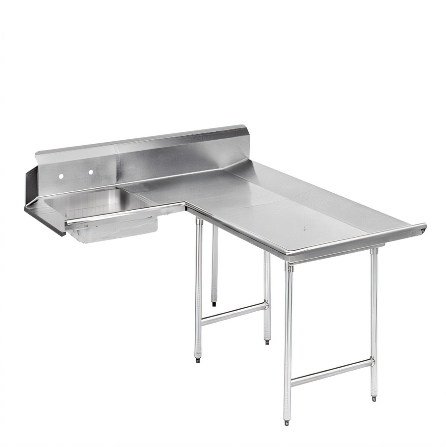 Product image #1 for Advance Tabco 47-Inch L-Shaped Right-Hand Dishlanding Soil Dishtable with Pre-Rinse Sink