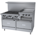 Thumbnail image #1 for Garland G Starfire Pro G60-6R24CR 60-Inch Gas Restaurant Range, 6 Open Burners, 24-Inch Raised Griddle/Broiler, Standard & Convection Ovens