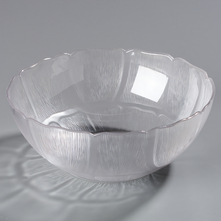 Product image #1 for Petal Mist 2.4 Qt Clear Polycarbonate Round Bowl with Floral-Shaped Edge