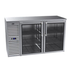 Thumbnail image #1 for Krowne BS60 60-Inch Two-Section Refrigerated Back Bar Cooler, Solid Swing Doors, Stainless Steel, Side-Mounted Self-Contained Refrigeration