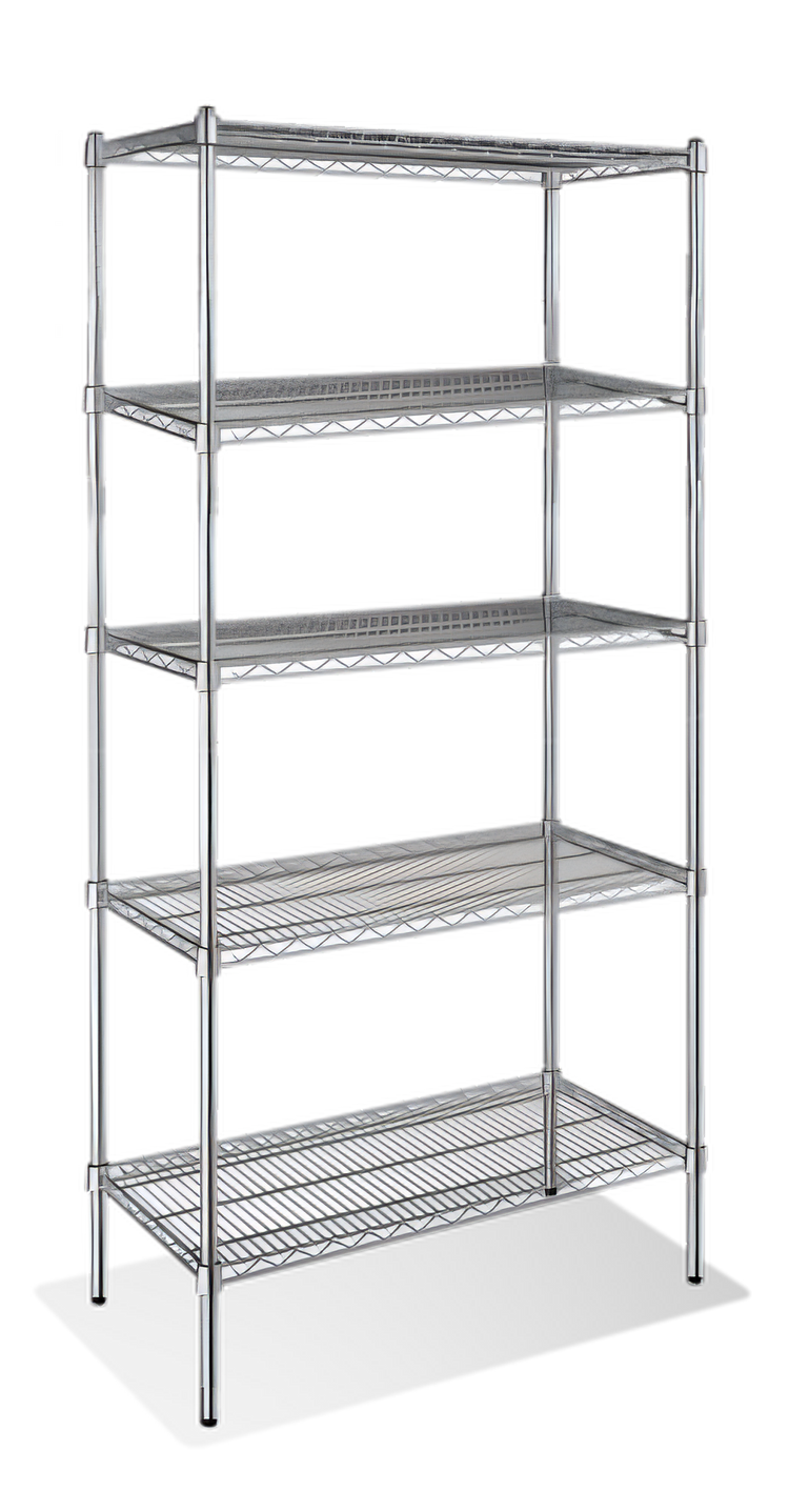 Product image #1 for Steel Works Stainless Heavy Duty 5-Tier Commercial Wire Shelving Unit, 24 x 60 x 84 Inches, 800 lb. Capacity