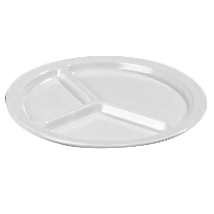 Product image #2 for Kingline 10-Inch Round Narrow Rim 3-Compartment Melamine Plate, White