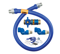 Dormont Blue Hose 1/2-Inch x 36-Inch Moveable Gas Connector Deluxe Kit with Safety Quik Quick-Disconnect Valve, Double Swivel MAX, and Restraining Cable