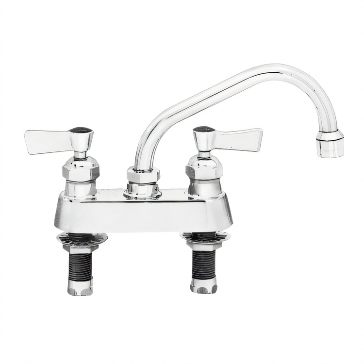 Product image #1 for Fisher Stainless Steel 4-Inch Center Deck-Mount Faucet with 12-Inch Swing Spout