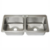 Thumbnail image #1 for BK Resources Two-Compartment Drop-In Sink with Faucet and Basket Drains, 45-1/4