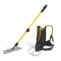 Rubbermaid Commercial Products Flow Yellow Flat Mop Finishing System with Backpack Reservoir, 56 in., 1.5 Gallon