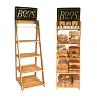 John Boos Boos Block 5-Shelf Cutting Board Display Rack, 27 x 27 x 72 Inches, Northern Hard Rock Maple
