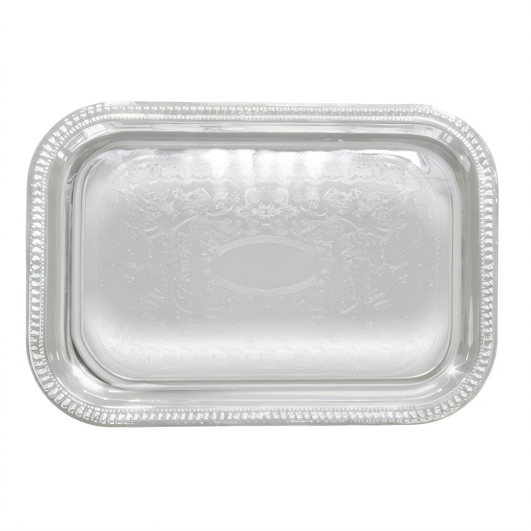Product image #1 for Winco Rectangular Chrome Plated Serving Tray with Gadroon Edge and Traditional Engraving, 18 x 12-1/2 Inches