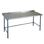 Thumbnail image #1 for Eagle Group Spec-Master UT30132STE 132-Inch x 30-Inch 14-Gauge 300 Series Stainless Steel Work Table with Rear Upturn and 8-Leg Open Base