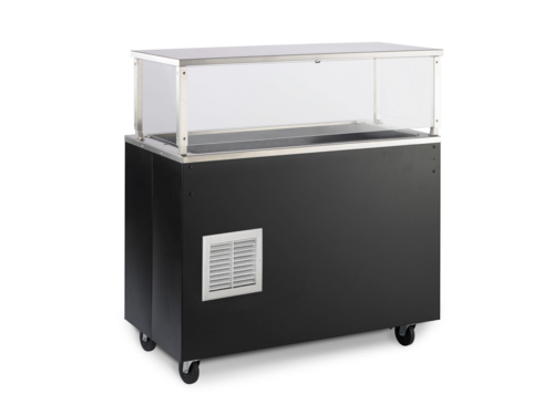 Product image #1 for Vollrath 2-Series Affordable Portable Refrigerated Cold Food Station with Acrylic Breath Guard, 3-Pan, 46-Inch Wide