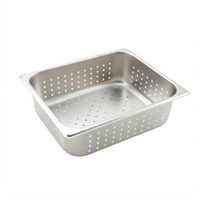 Winco Half-Size Perforated Steam Table Pan, 4-Inch Deep, 22 Gauge 18/8 Stainless Steel