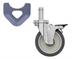 Thumbnail image #1 for MetroMax 5-Inch Stainless Steel Stem Brake Caster with Flat Polyurethane Tread, 300 lb Capacity