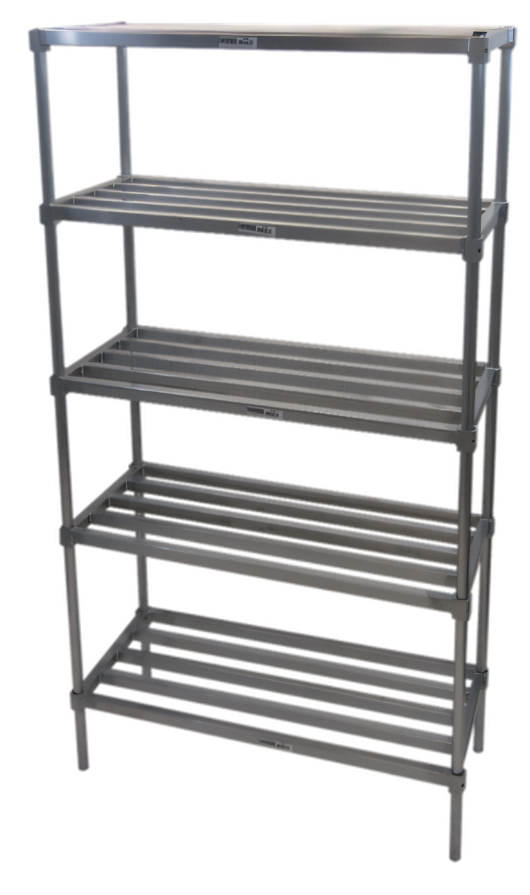 Product image #2 for Adjustable Tubular Aluminum Shelving Kit with 5 Shelves, 42 in. W x 24 in. D x 72 in. H