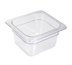 Thumbnail image #1 for Crestware 1/6 Size Clear Polycarbonate Food Pan, 4 Inch Deep