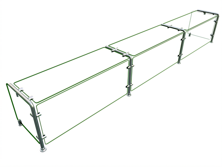 Product image #1 for Hatco Flav-R-Shield EP11 Full-Service Pass-Over Sneeze Guard, 108 Inch W x 15 Inch D, Single-Sided