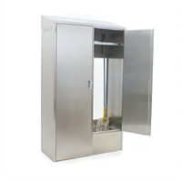 Eagle Group Double-Width Mop Sink Cabinet with 8-Inch Deep Sink, Faucet, Shelves, and Keyed Locks