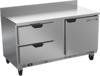 Beverage-Air 60-Inch Two-Section Worktop Freezer with Drawers and Solid Door, Self-Contained R290, 14.39 Cu. Ft.
