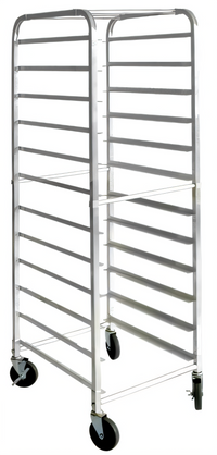 Mobile Full-Size End-Load Aluminum Pan Rack, 12-Pan Capacity
