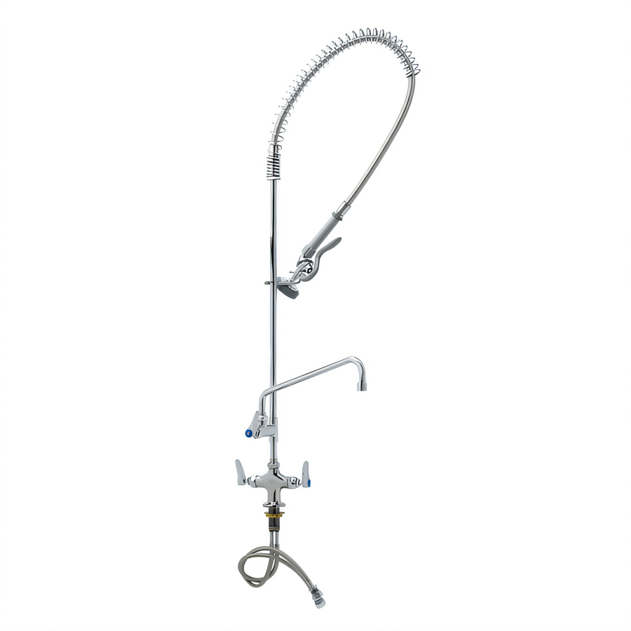 Product image #1 for T&S Brass EasyInstall Single-Hole Deck-Mount Pre-Rinse Unit with 12-Inch Add-On Faucet