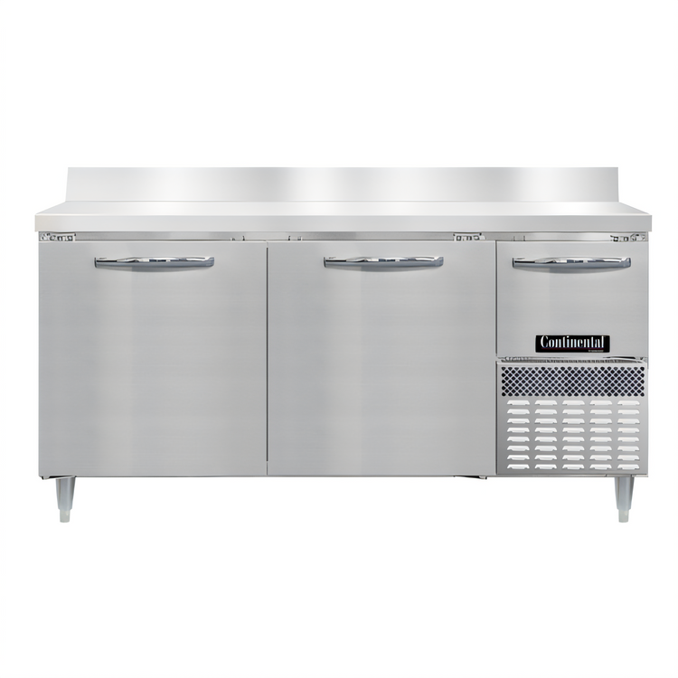 Product image #1 for Continental Refrigerator Designer Line DFA68NSSBS 68 Inch Two Section Worktop Freezer