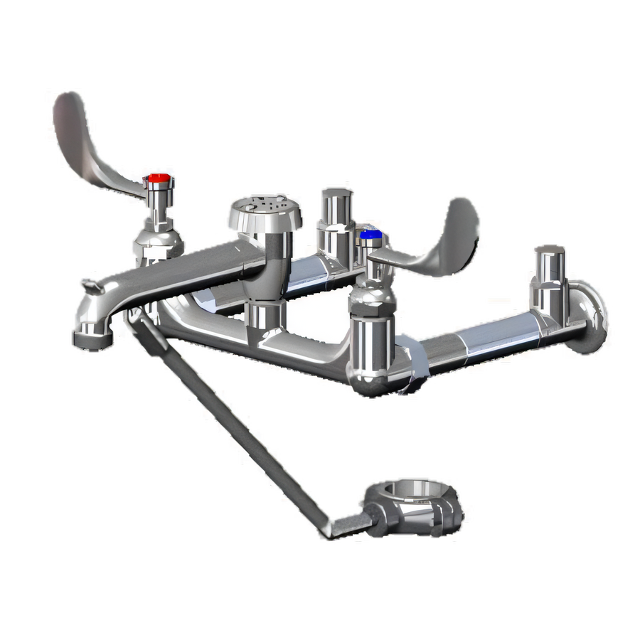 Product image #1 for T&S Brass B-0664-03 Wall-Mounted Service Sink / Mop Sink Faucet with 15-Inch Rigid Spout and Vacuum Breaker