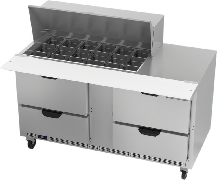 Product image #1 for Beverage-Air 60-Inch Mega Top Refrigerated Sandwich Prep Table with 4 Drawers and 18-Pan Capacity