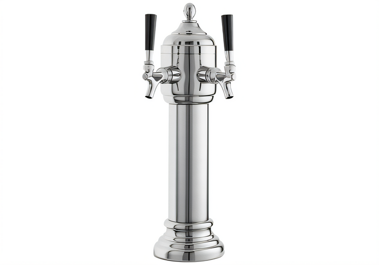Product image #1 for Perlick Napoli Tower Air-Cooled Direct Draw Beer Dispensing Kit, 2 Faucets, Polished Chrome, Field Installation Kit