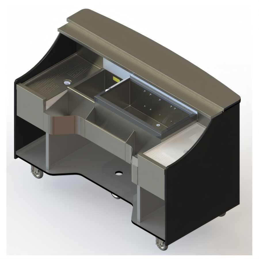 Product image #1 for Perlick MOBS-66TE Signature Series 66" Mobile Bar with 30" Ice Chest and Dual Drainboards
