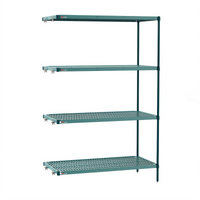Metro Super Erecta Pro Add-On Polymer Shelving Unit, 24 x 72 x 63 Inches, 4 Shelves, Green