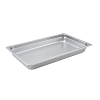 Winco Full-Size 24 Gauge Anti-Jamming Solid Steam Table Pan, 2-1/2 Inch Deep, 18/8 Stainless Steel