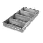 Thumbnail image #1 for Chicago Metallic Bakeware 41145 4-Compartment Pullman Bread Pan Set, Coated Aluminized Steel, 12-3/8 x 26-1/16 Case of 6