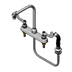 Thumbnail image #1 for T&S Brass B-1175 Deck-Mount Workboard Faucet with Side Spray, 8-Inch Centers, High-Rise Swivel Gooseneck Spout