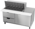 Thumbnail image #1 for Beverage Air 60-Inch Two-Section Mega Top Sandwich Prep Table with 18-Pan Top, Drawers, and Door