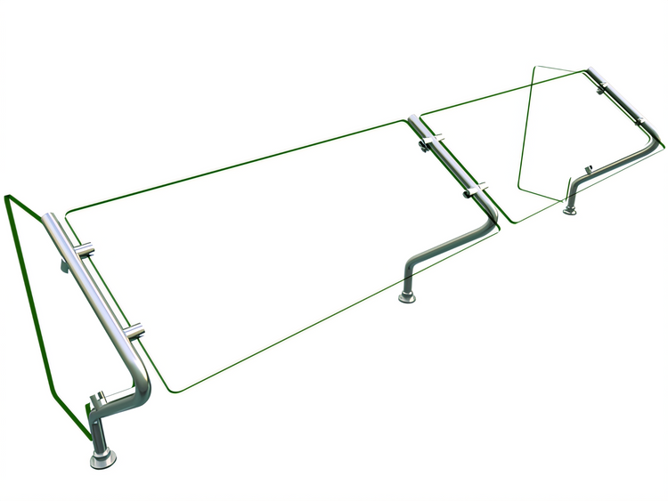 Product image #1 for Hatco Flav-R-Shield ES67-72 Single-Sided Self-Service Tempered Glass Food Shield, 72-Inch Wide