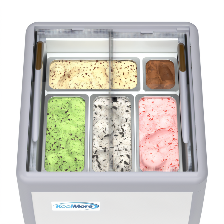 Product image #1 for KoolMore 26-Inch Gelato Dipping Cabinet Display Freezer with Sliding Glass Doors, 6 Cu. Ft.