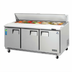 Thumbnail image #1 for Everest Refrigeration EPBNR3 Three-Section Back-Mounted Sandwich Prep Table with 18 1/6-Size Pan Opening, 71-1/8