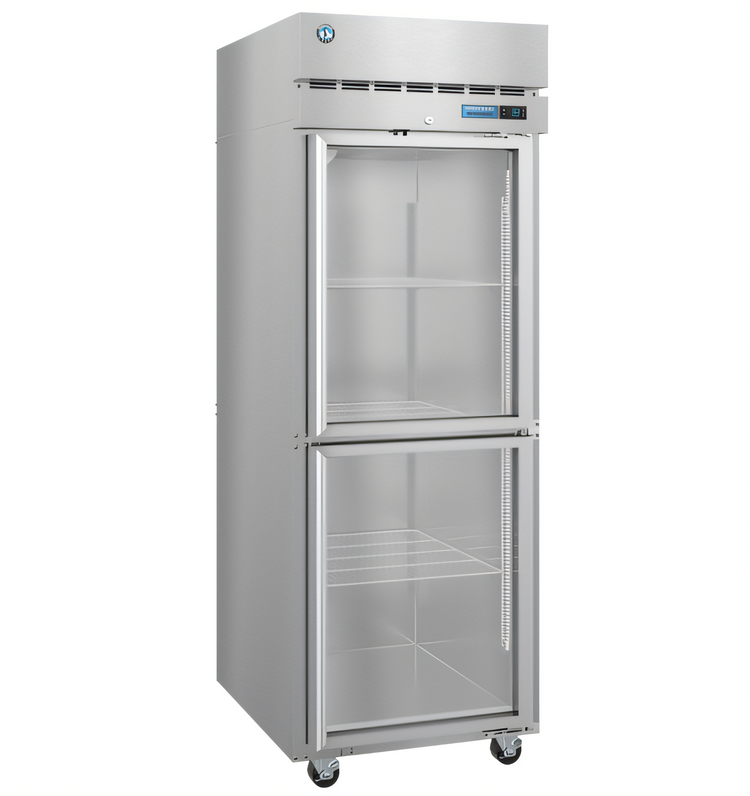 Product image #1 for Hoshizaki Steelheart One-Section Half-Height Glass Door Reach-In Refrigerator, 23.1 Cu. Ft., Top-Mounted Self-Contained