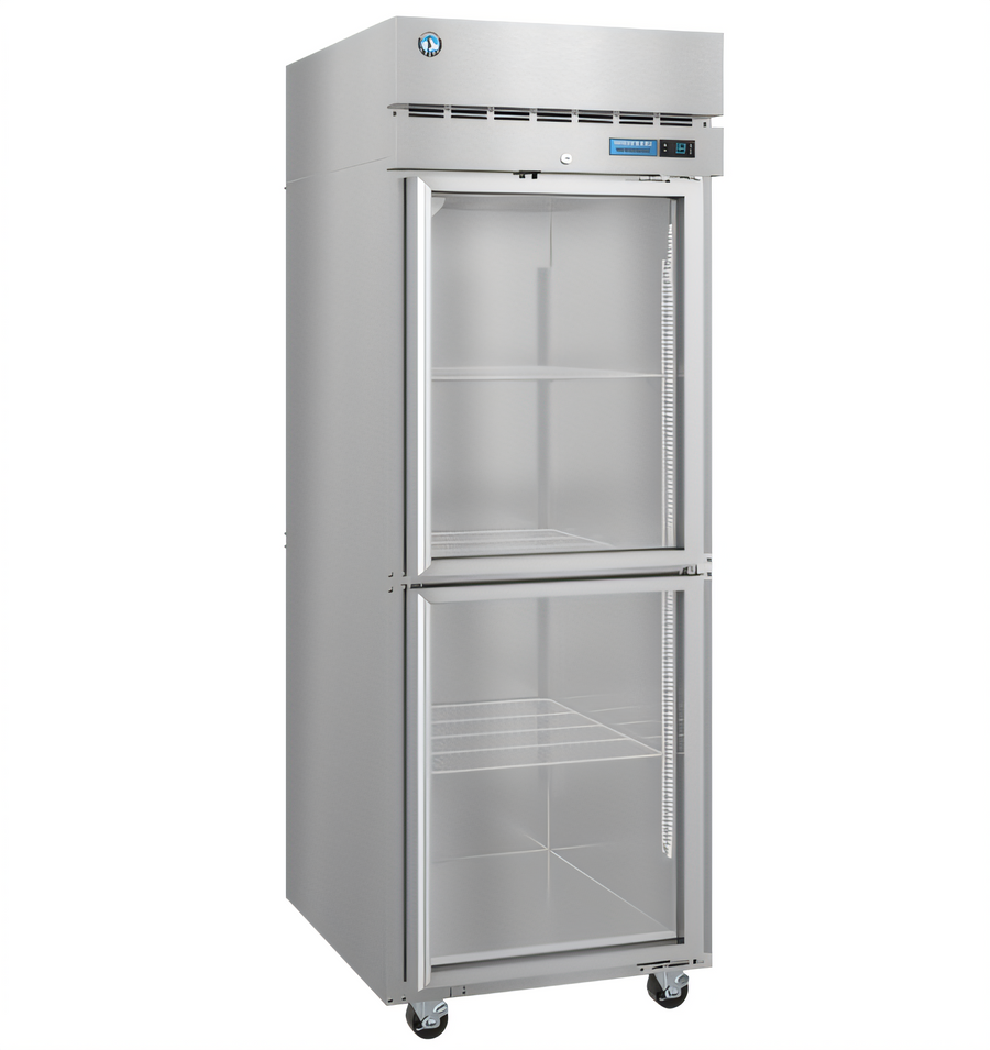 Product image #1 for Hoshizaki Steelheart One-Section Half-Height Glass Door Reach-In Refrigerator, 23.1 Cu. Ft., Top-Mounted Self-Contained