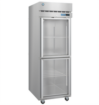 Hoshizaki Steelheart One-Section Half-Height Glass Door Reach-In Refrigerator, 23.1 Cu. Ft., Top-Mounted Self-Contained