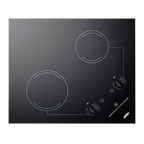 Thumbnail image #1 for Summit Commercial CR2B121 2-Burner Built-In Radiant Electric Cooktop, Black Ceramic Glass, Portrait/Landscape Mounting