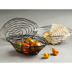 Thumbnail image #1 for American Metalcraft Birdnest FRUB18 Oval Black Wire Birdnest Serving Basket, 9 x 6 x 3 Inches Case of 48