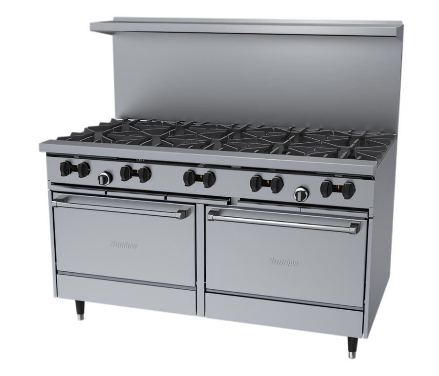 Product image #1 for Garland SunFire 60-Inch Gas Restaurant Range with 10 Open Burners and 2 Standard Ovens