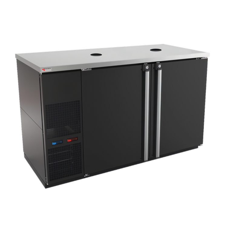 Product image #1 for Pro-Line E-Series Dual Temperature Wine Cooler Dispenser, Two-Section, 8-Keg, 59-1/2 Inch W, Self-Contained Refrigeration, Black