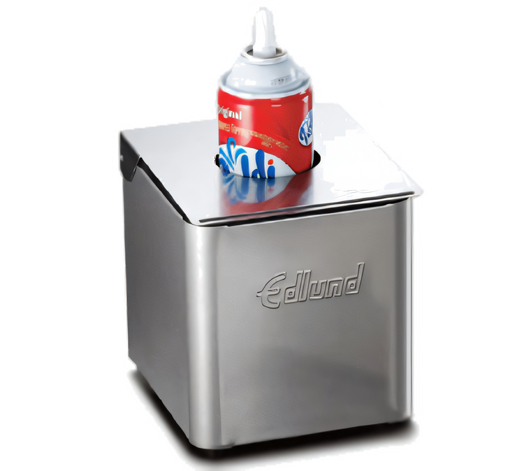 Product image #1 for Edlund 1/6 Pan Stainless Steel Cold Pan Box with Hinged Lid Hole and Black Insert