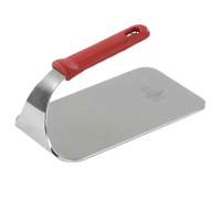 Vollrath Flat-Bottom Stainless Steel Steak Weight with Red Silicone Handle, 1.6 lb.