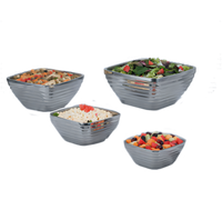 Vollrath Square Beehive Double-Wall Insulated Serving Bowl, 3/4 Quart, 18/8 Stainless Steel