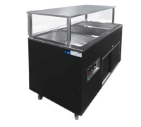 Vollrath 2-Series Affordable Portable 3-Well Mobile Cafeteria Hot Food Station with Storage Door and Breath Guard, 208-240V