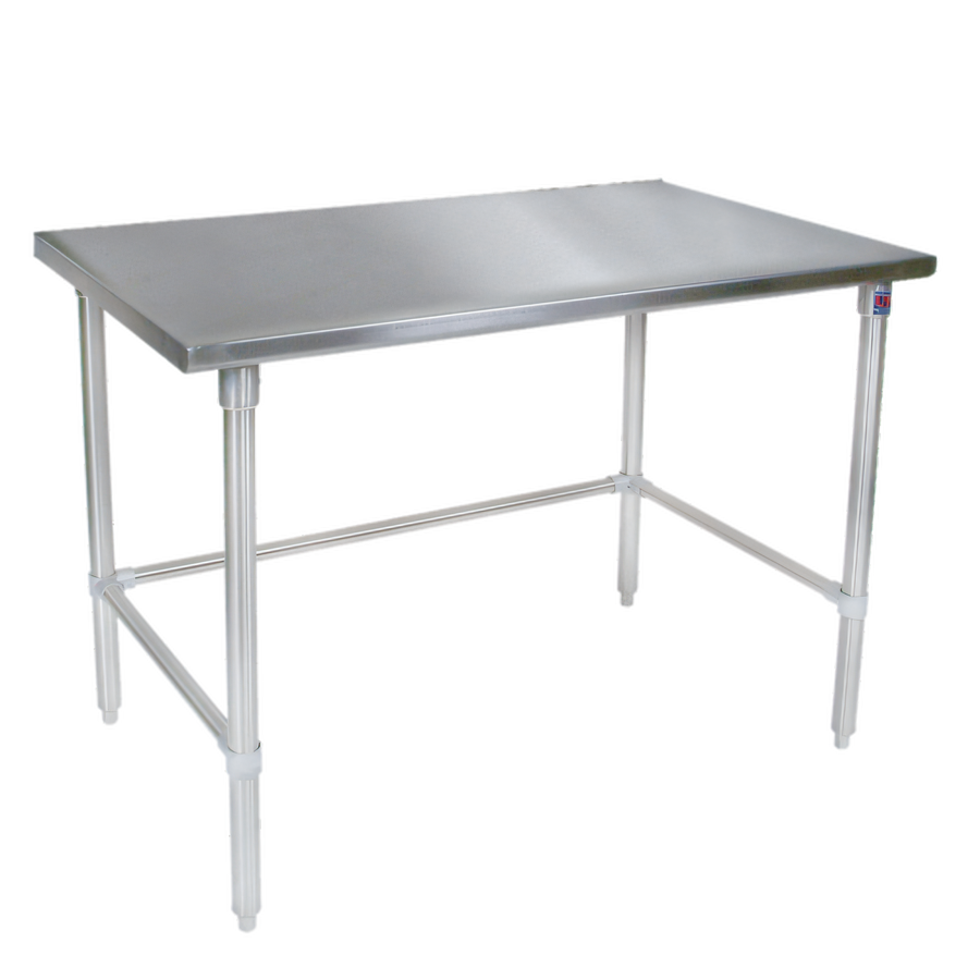 Product image #1 for John Boos Stallion 132-Inch x 36-Inch 16-Gauge 300-Series Stainless Steel Flat Top Work Table with Stallion Safety Edge